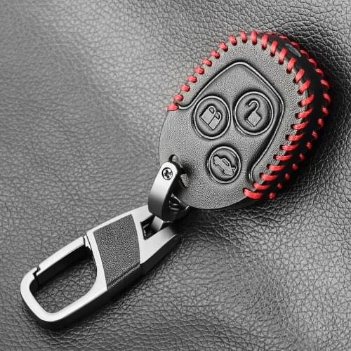 3 Button Remote Leather Car Fob Key Case Cover For Ford Focus Mondeo Festiva Fusion Suit Fiesta KA MK4 Holder Protector