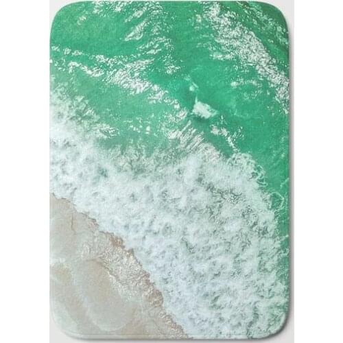 HOT Bathroom Rugs Emerald Sea Bath Mat Flannel Absorbent Non Slip Doormat for Entrance Door Bath Mats Bathroom
