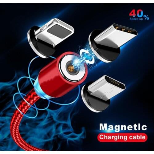 Magnetic Cable lighting 2.4A Fast Charge Micro USB Cable Type C Magnet Charger 1M Braided Phone Cable for Samsung Xiaomi Huawei