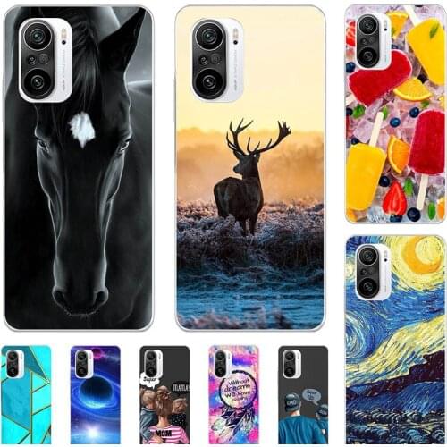 Fashion Bumper Cute Case For Redmi K40 Pro K 40 6.67" Case Soft Silicone Cat Horse Flower Cover Back Shell