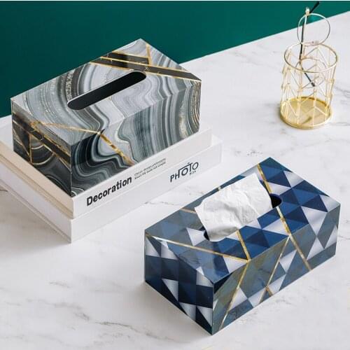 Marble Tissue Box Nordic Acrylic Box Disposable Napkins Office Desk Living Room Bedroom Table Napkins Modern Decoration