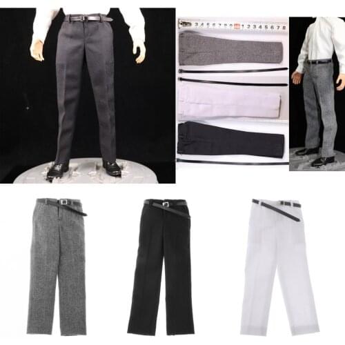 1/6 Scale Male Pants Suit Trousers Clothes Fits 12 inch Action Figure Black