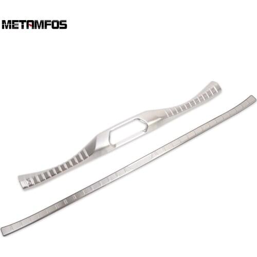 For Toyota Alphard Vellfire 2016-2018 2019 Inner Exterior Rear Bumper Foot Plate Tail Gate Door Scuff Guard Trim Car Accessories