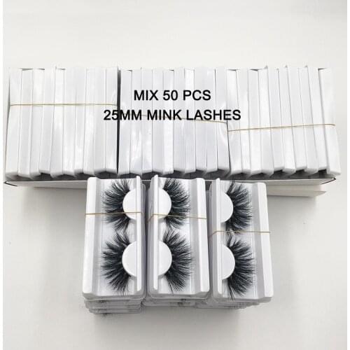 Mink Lashes 25mm Lashes Wholesale Bulk 10-50 Pairs Soft Wispy Long Eyelashes Makeup Eye Lashes 25mm Mink Eyelashes Wholesale