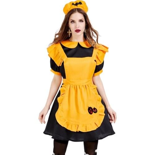 New Halloween Costume Vampire Maid Maid Magic Witch Jack Pumpkin Lantern Dress Halloween Costumes for Women