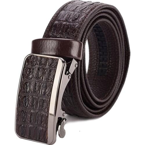 Famous Brand Designer PU Leather Belt Men Grain Luxury High Quality Wedding Strap Male Automatic Buckle business belt