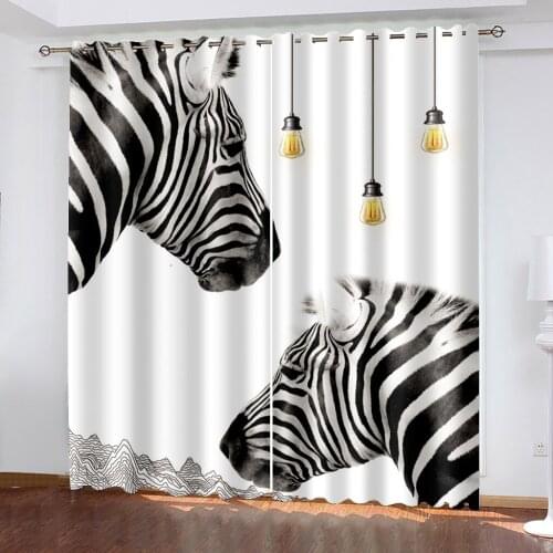 Luxury Blackout 3D Window Curtains For Living Room Bedroom black animal curtains 3D Curtain Printing Blockout Polyester