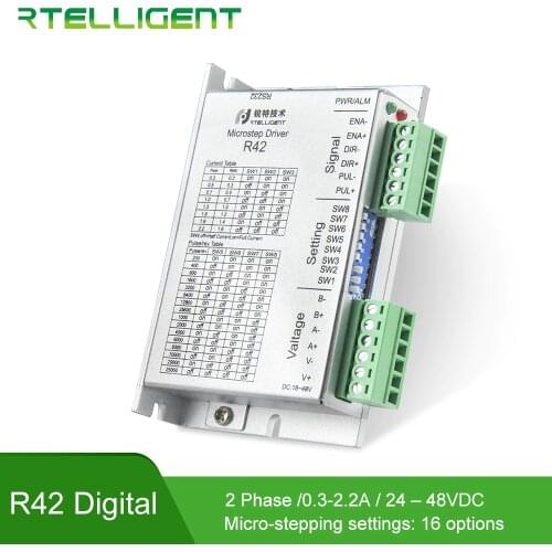 Rtelligent 2-phase Nema 17 digital 24-48V DC supply R42 Stepper motor driver with Nema17 22/34/71N.cm Stepper Motor Step Motor