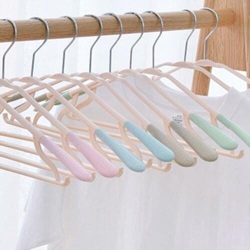 5Pcs Plastic Hangers Adult Wide-shoulder Clothes Support Trousers Rack Drying Racks Non-slip Rubber Coated Seamless Hangers