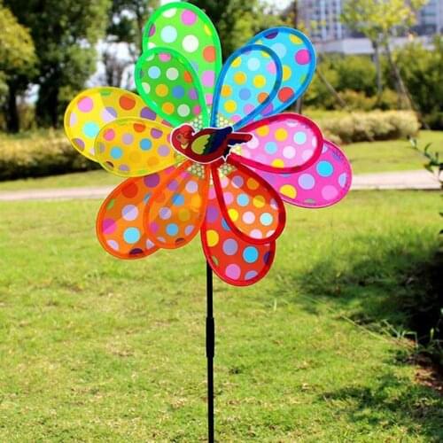 1pcs Children Garden Windmill Colorful Decoration DIY Handmade class Wind Spinner Outdoor Toy Gift for kids vent