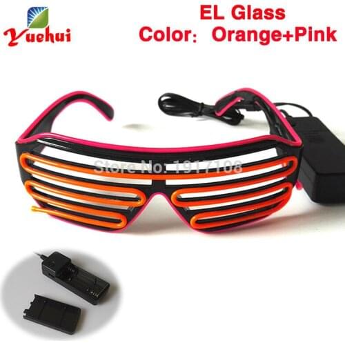 High quality two Color mixed 17 Style Cool Glowing Shutter Glasses Wedding decor Toy Gift battery Powered For Party decoration
