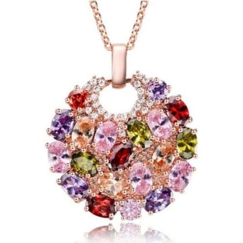 Fashion Statement Chain pendant Necklace with zircon stones Choker Necklace & pendants colors for Women Jewelry