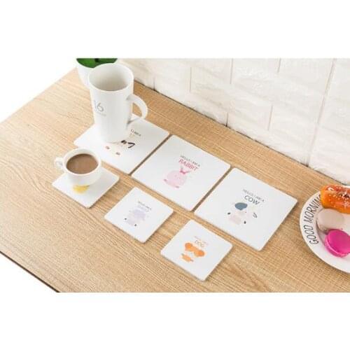 1PC New Hot Cute Wooden Plastic Cup Coasters Coffee Mug Kitchen Table Mats NX 022