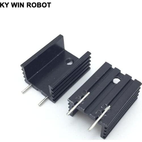 10pcs Free Shipping Aluminium TO-220 Heatsink TO 220 Heat Sink Transistor Radiator TO220 Cooler Cooling 15*10*20MM With 2Pin