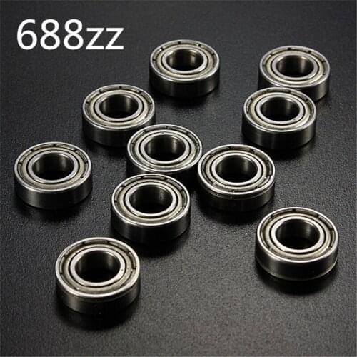 10Pcs/set 688zz Metal Bearings Sealed Deep Groove Radial Ball Bearing 8 x 16 x 5mm