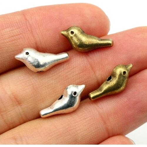 16x7x6mm 20pcs Antique Silver Plated Bronze Bird Handmade Charms Pendant:DIY for bracelet necklace