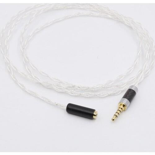 3.5mm TRRS Balanced Male to 2.5mm TRRS Balanced Female Hi-End Audio Adapter 7N Silver Plated Cable