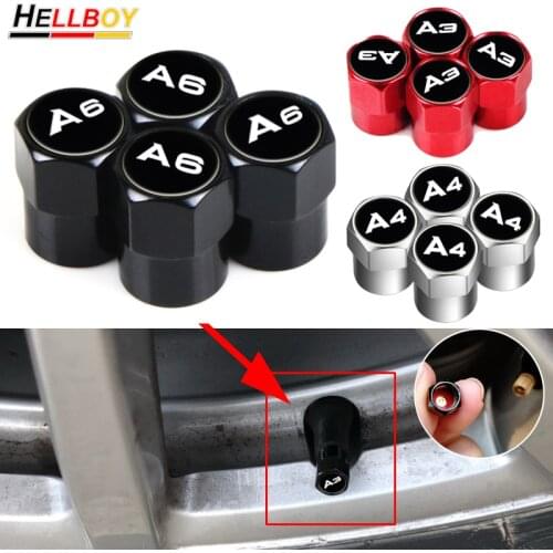 4pcs Car Wheel Tire Air Valve Stem Caps Cover For AUDI A3 8v 8p A4 A5 b8 b7 A6 c6 c7 A7 A8 d3 d4 Sline Quattro AUTO Accessories