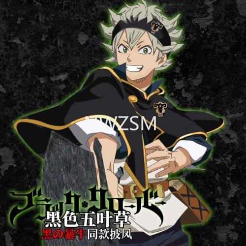 Anime Black Clover Black Bull Cape Asta Cosplay Black Cloak Five Leaf Clover Cosplay Costume Noelle Finral Cloak