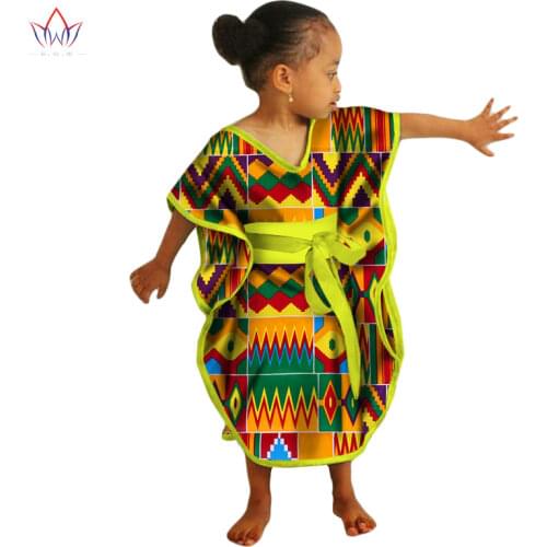 African Kids Dresses African Dashiki Print Cotton Wax Matching Dresses Africa Children Summer Plus Size Clothing WYT69