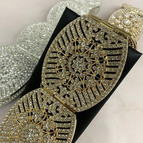 European Large Rhinestone Gold Belt Luxury Arab Womens Belly Chain Fashion Trendy Caftan Wedding Jewelry