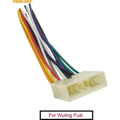 FEELDO 1Pc Car Stereo Audio Wiring Harness Adapter Plug Male for Wuling Fudi Factory OEM Radio CD/DVD Wire Cable#3037