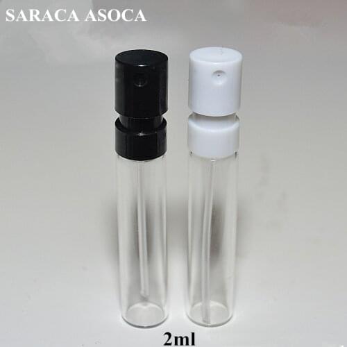 2ml Bayonet Bottle Sample French Pump Perfume Bottle 1.5ml Spray Bottle Plastic Nozzle Glass Bayonet Black White Color 50PCS/LOT