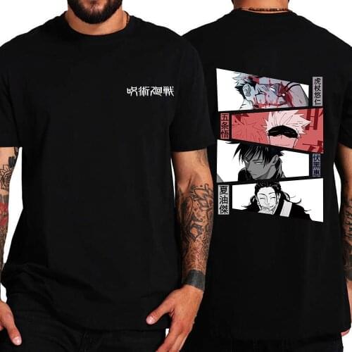 Jujutsu Kaisen T Shirt Men Kawaii Gojo Satoru Summer Tops Yuji Itadori Graphic Tees Harajuku Unisex T-shirt Male