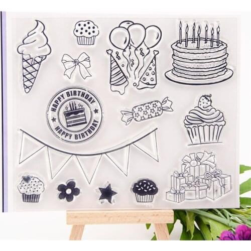 Hot selling Birthday party transparent clear stamp / silicone seal roller stamp DIY scrapbook album / card production