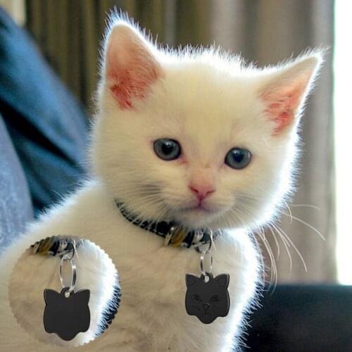 Custom Engraving Cat Pet Tag Collar Name Pendant Necklace Collar Puppy Anti-Lost Cat ID Nameplate Accessory