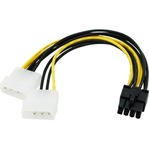 8Pin to 2 x 4Pin Power cable 4 Pin to 8 Pin PCI-E graphic card Power cable 4pin to 8pin power cable from factory