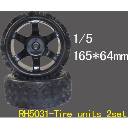 1/5 Off road Buggy Car Units Wheels and Tires 2pcs (165mm x64mm) For FG, Carson, Smartech, XTC, VRX and RH5031 RiverHobby