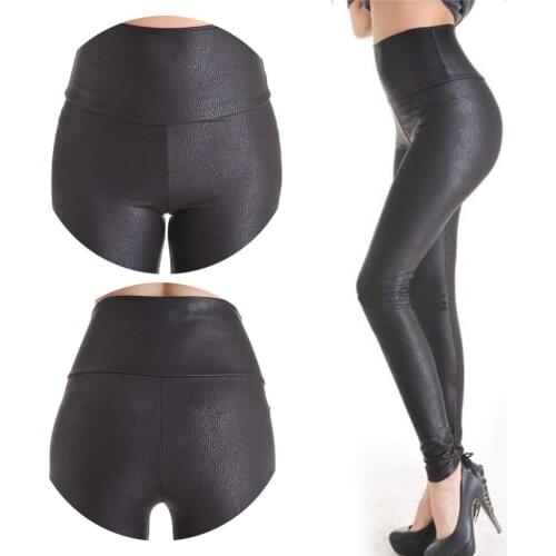 2018 New Sale Fashion Serpentine Sexy Leggings Womens Leggins Stretch High Waist quality Faux Leather Pants Plus Size YAK0010