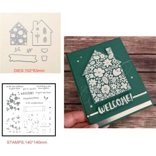 Metal Cutting Dies and Stamps Welcome to home for DIY Scrapbooking Photo Card Making Decor Supplies Embossing Dies Template