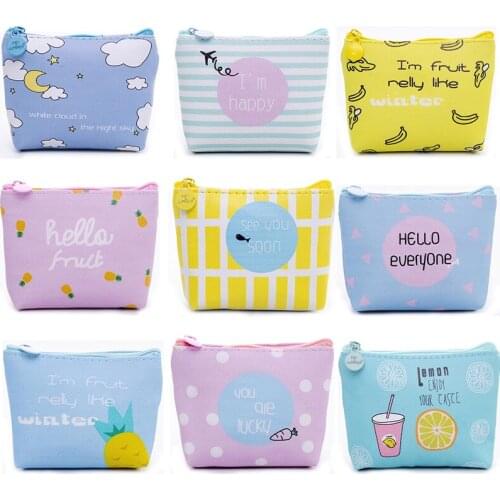 Cute Animal Storage Bags Pu Women Coin Key Card Lipstick Holder Bags Small Girl Cosmetic Sanitary Napkin Pad Pouch Organizer