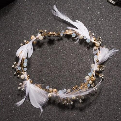 Sweet Flower feather headdress Party hair accessories wedding dress accessories
