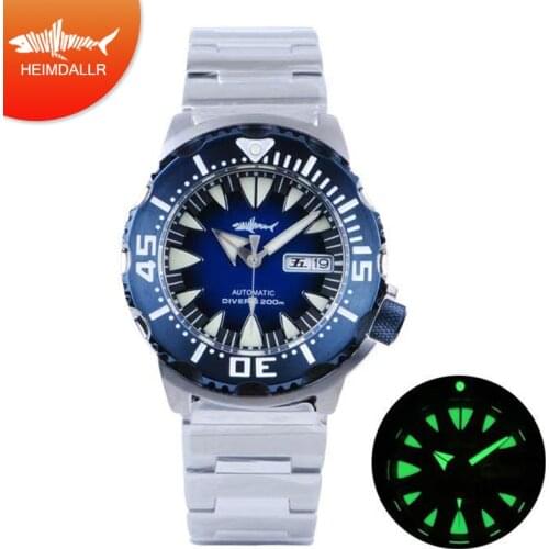 Heimdallr NH36A Mens Automatic Watch Gradient Mechanical Watches Sapphire Crystal PVD Coated Case 200M Waterproof Diver Watch