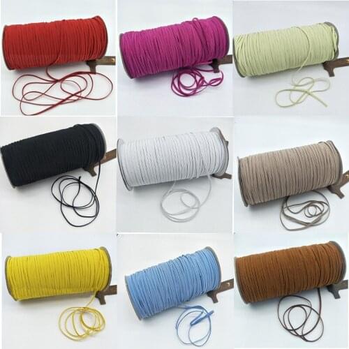 Chzimade 3x0.5mm Soft Elastic Ribbon Band Flat Round High-Elastic Spandex Band Trim Sewing Diy Garment Accessories