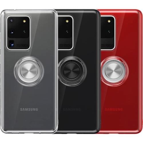 Soft transparent tpu case for samsung s8 s9 s10 new thin silicone magnetic bracket back cover for galaxy s10plus s20ultra 21