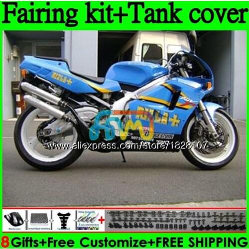 Kit+Tank For SUZUKI RGV-250 RGV250 SAPC VJ22 103BS.79 VJ21 RGV 250 92 93 94 95 96 1992 RIZLA blue 1993 1994 1995 1996 Fairing