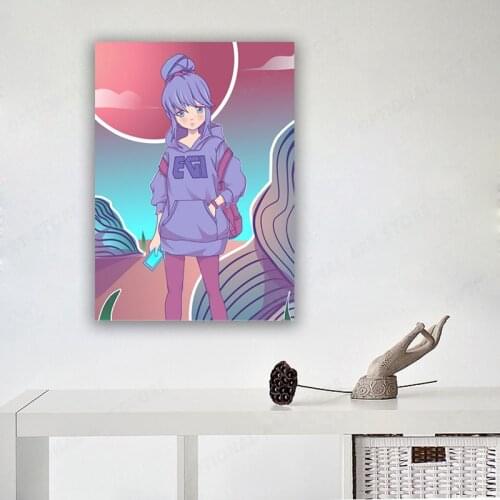 Wall Art Canvas Aesthetic Prints Painting Anime Girl Home Decor Pictures No Frame Hallway Room Poster