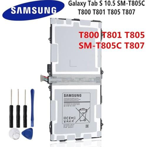 SAMSUNG Orginal Tablet EB-BT800FBE EB-BT800FBU/FBC Battery For Samsung Galaxy Tab S 10.5 SM-T805C/T800/T801/T805/T807+Tools