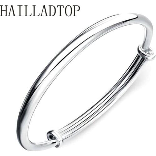 HOT Silver Plated Bangles For Women Fashion Jewelry Round Bracelets Bangles High Quality Low Price Wholesale