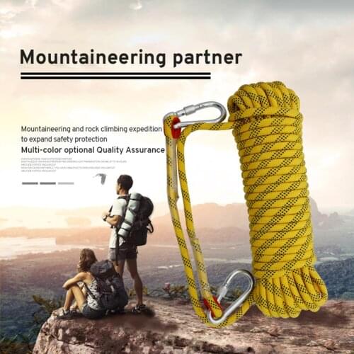 10/20M 10/12mm Professional Rock Climbing Cord Outdoor Camping Accessories High Strength Cord Safety Rope Survival Escape tool