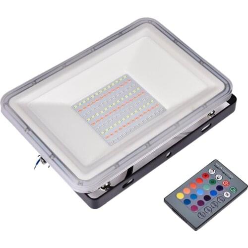 LED Flood Light 30W/50W/100W Outdoor C8 Floodlight RGB With Remote Control Waterproof Led Spotlight For Garden Wall Street