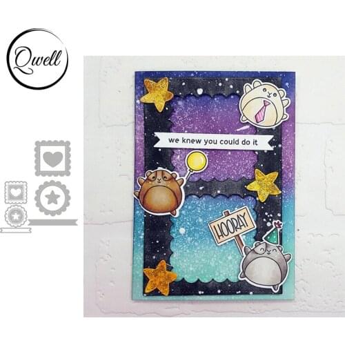 QWELL Star Heart Square Circle Lace Geometry Metal Cutting Dies Set For DIY Scrapbooking Cards Crafts Decor Album 2020 New