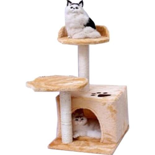 Animal Luxury Furniture Road Three-layer Cat Tree Pet House Furniture Cat Toys Scratching Post Wood Climbing Tree
