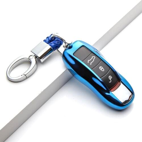 TPU Car Key Cover Protection Case For Porsche Design Original Cayenne Boxster P5000 Auto Key Shell Bag Car Styling Keyring