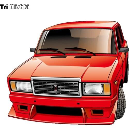 Tri Mishki WCS675 15*13cm VAZ 2107 car sticker PVC coloful Decals Motorcycle Accessories sticker