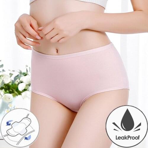 Quality Menstrual Panties Physiological Pants Leak Proof Women Underwear Period Cotton Breathable Briefs Mid-Rise Warm Female